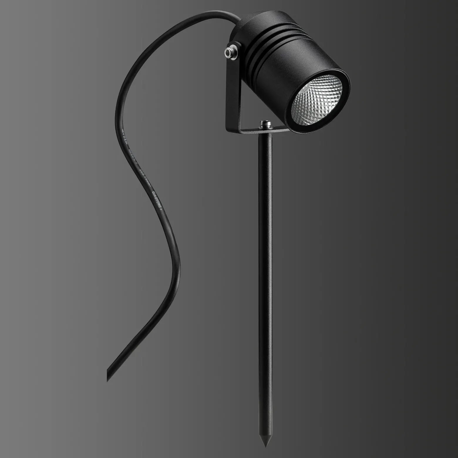 Foco LED con pica 5018, negro, IP65