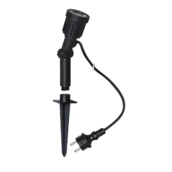 Foco LED con pica 418-92-1, plástico negro orientable