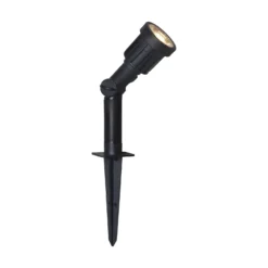 Foco LED con pica 418-92-1, plástico negro orientable