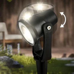 Foco LED con piqueta 3918035 Juego de inicio de 3 unidades de 12 V, negro, Ø 5
