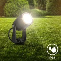Foco LED con piqueta 3927035 Juego de inicio de 3 unidades de 12 V, negro Ø 4 cm