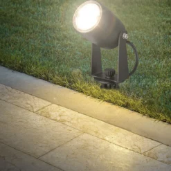Foco LED con piqueta 3927035 Juego de inicio de 3 unidades de 12 V, negro Ø 4 cm