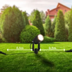 Foco LED con piqueta 3927035 Juego de inicio de 3 unidades de 12 V, negro Ø 4 cm