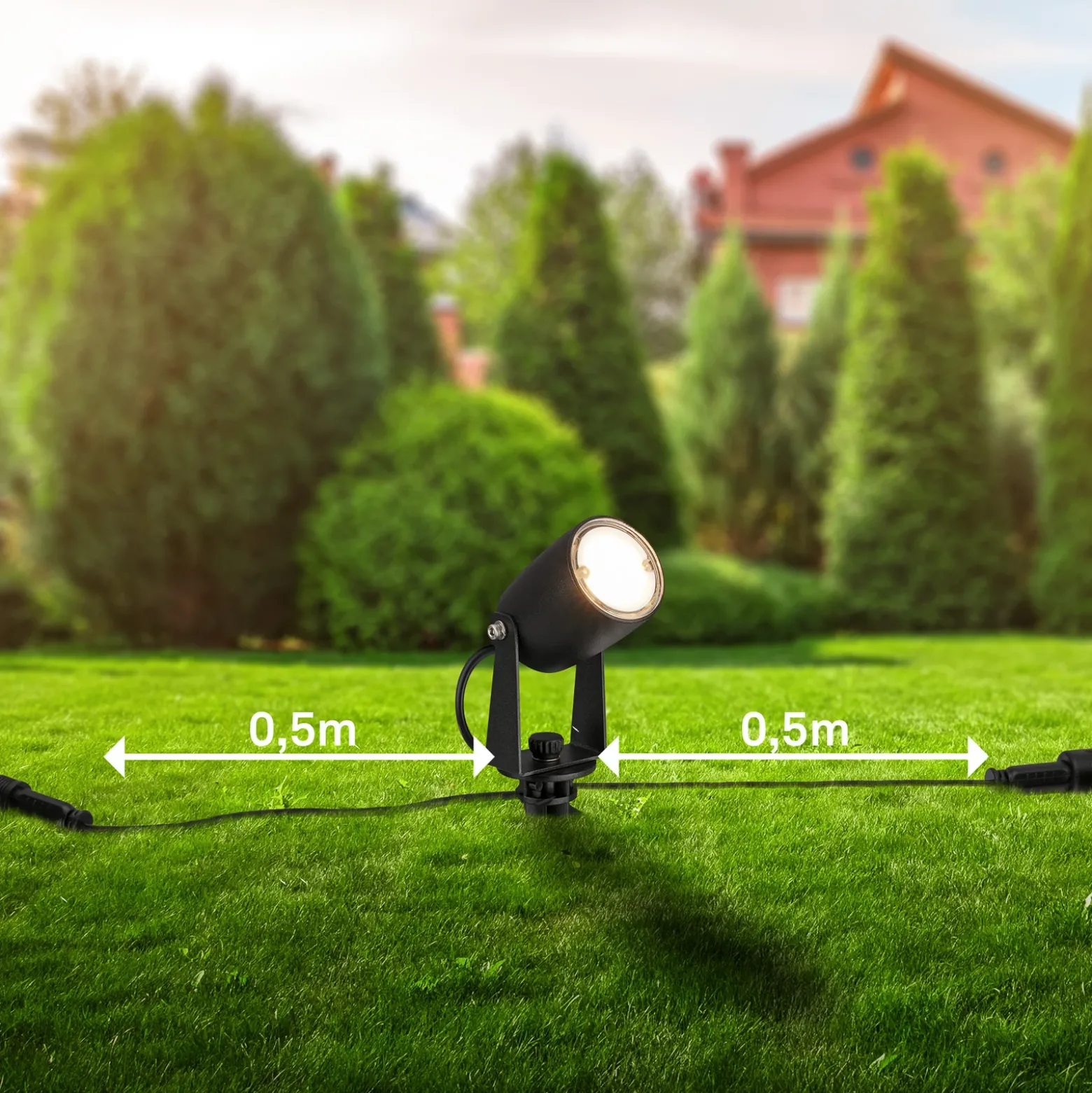 Foco LED con piqueta 3927035 Juego de inicio de 3 unidades de 12 V, negro Ø 4 cm