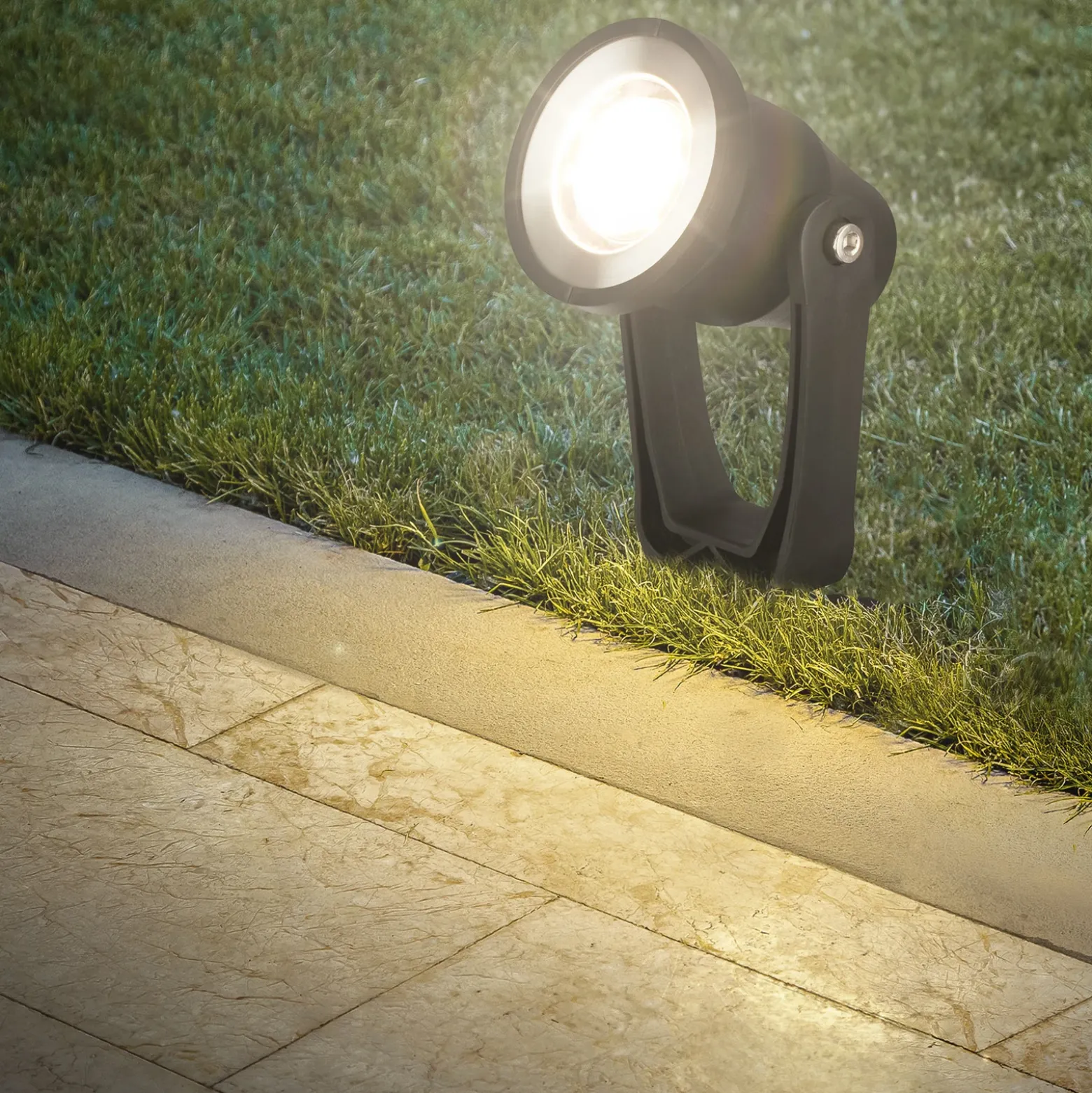 Foco LED con piqueta 3919035 12 V, ampliación de 3 unidades, negro, Ø 5 cm
