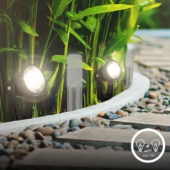 Foco LED con piqueta 3919035 12 V, ampliación de 3 unidades, negro, Ø 5 cm