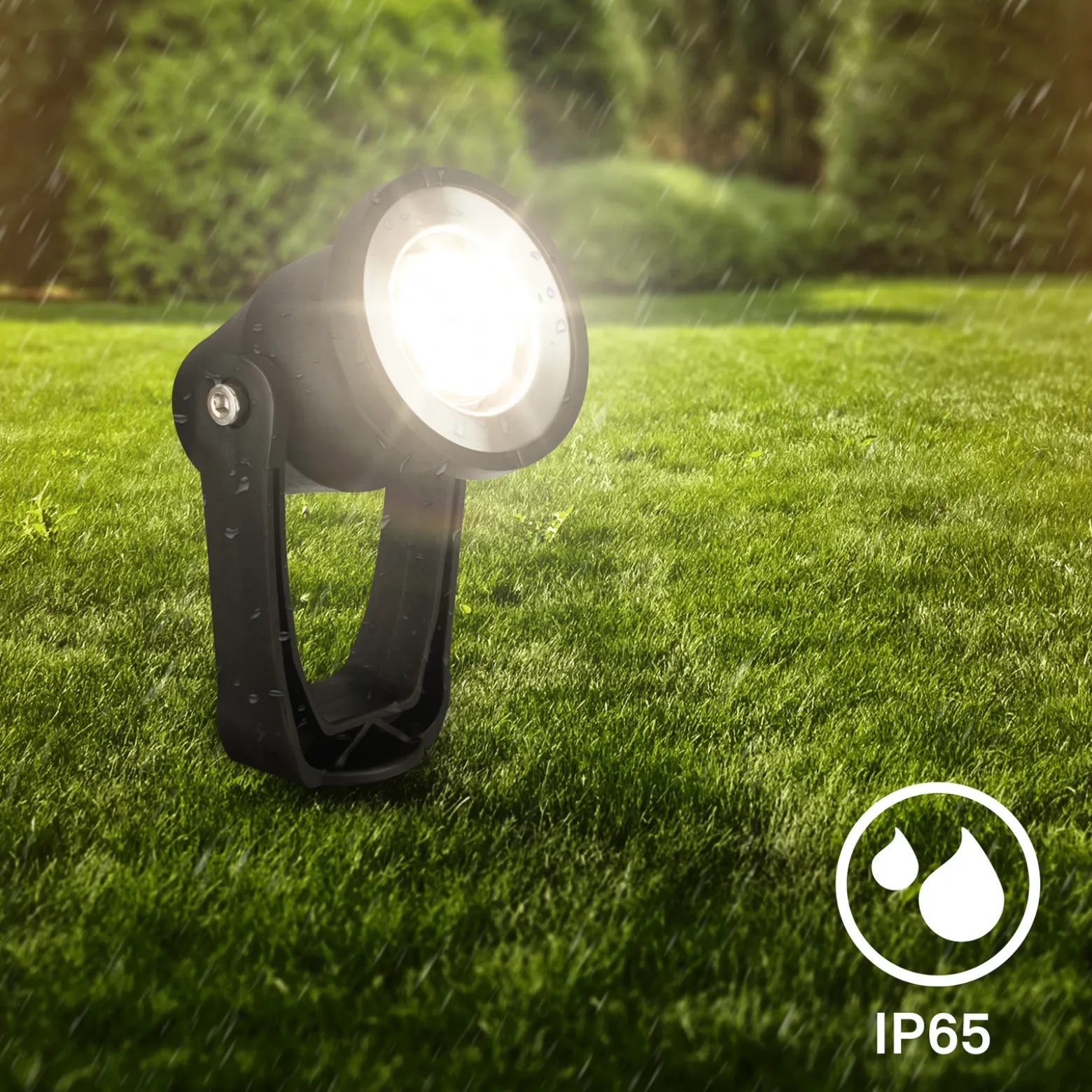 Foco LED con piqueta 3919035 12 V, ampliación de 3 unidades, negro, Ø 5 cm