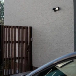 Foco LED con sensor para exterior SHRIMP, negro, 2 luces, 20 W, IP54