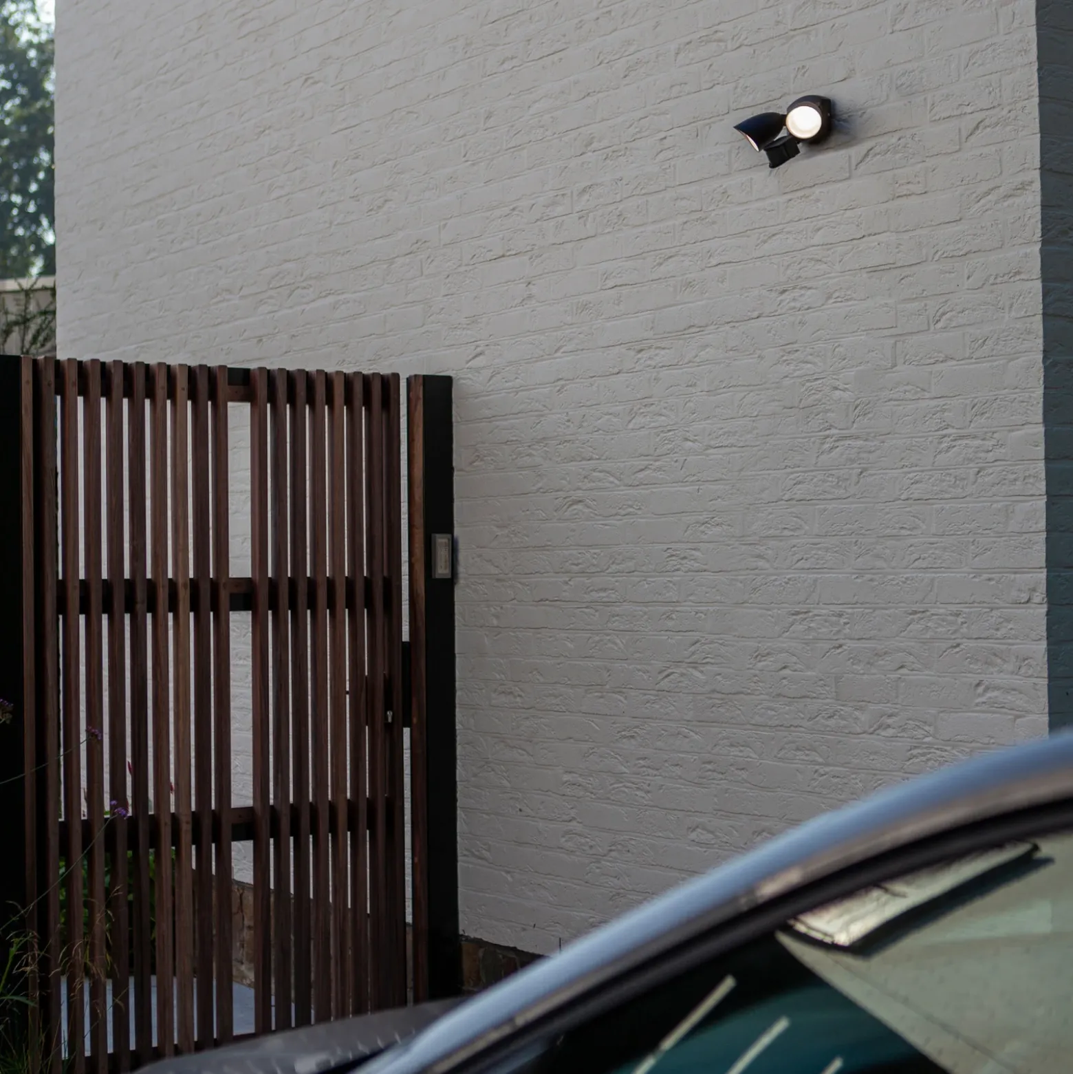Foco LED con sensor para exterior SHRIMP, negro, 2 luces, 20 W, IP54