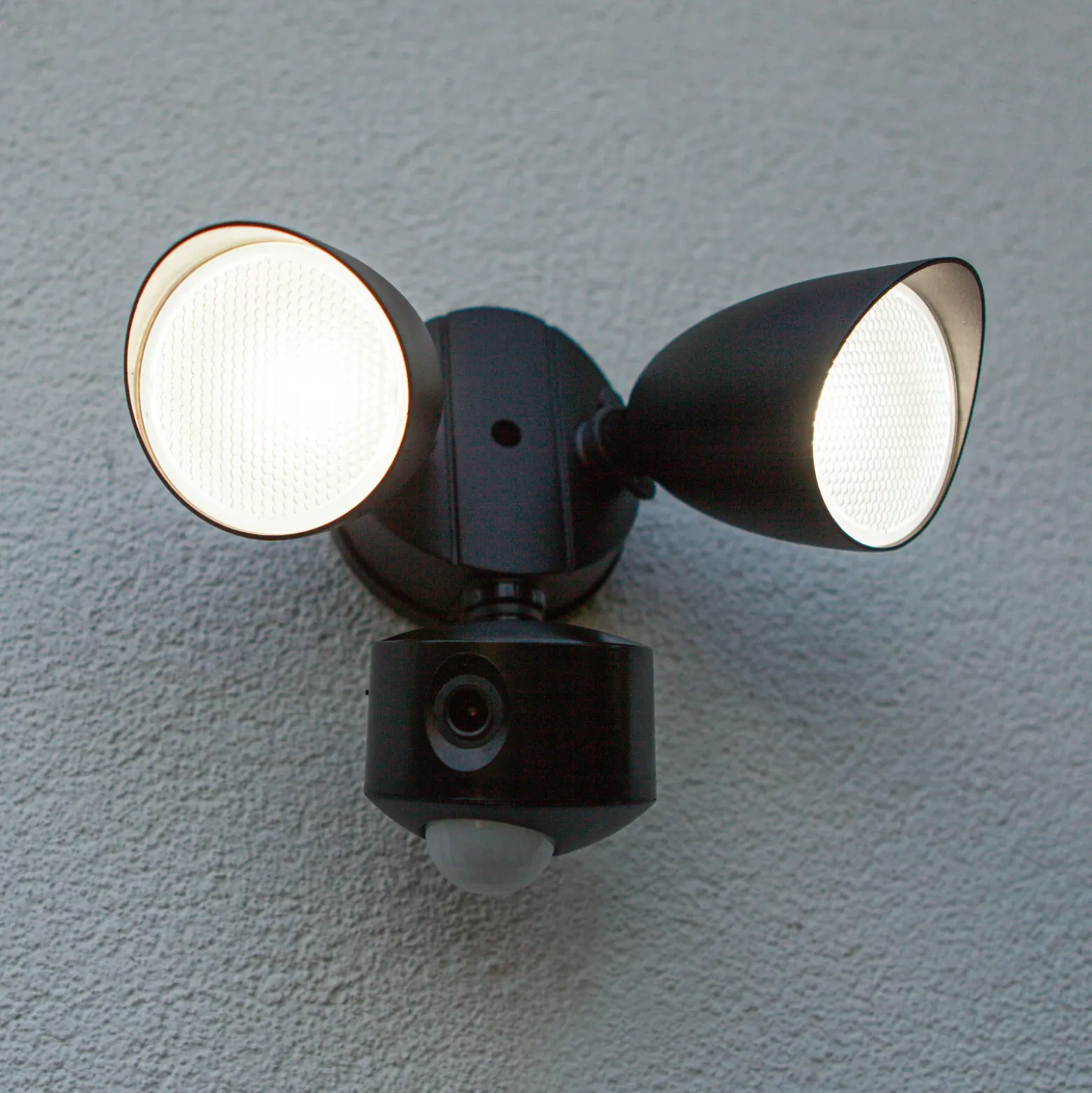 Foco LED con sensor para exterior SHRIMP, negro, 2 luces, 20 W, IP54