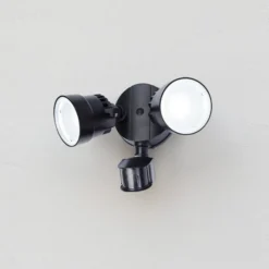 Foco LED con sensor para exterior SHRIMP II, negro, 12 W, 2 lámparas, IP44
