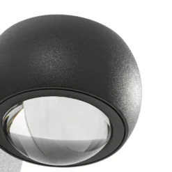 Foco LED de exterior Lindby Focra, negro, 2 luces, CCT, IP54