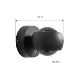 Foco LED de exterior Lindby Focra, negro, 2 luces, CCT, IP54