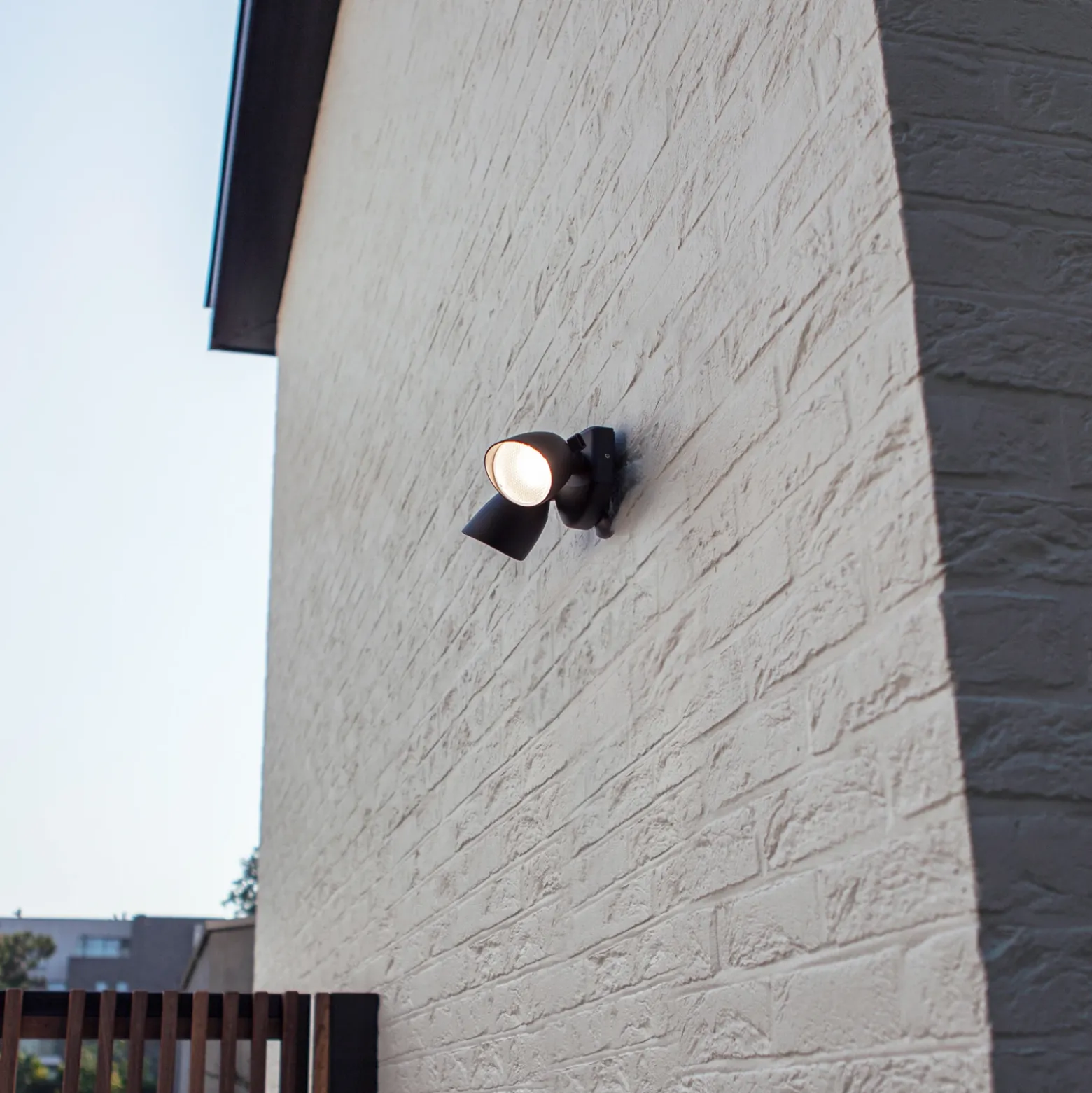 Foco LED de exterior SHRIMP, negro, 20 W, 2 luces, IP54