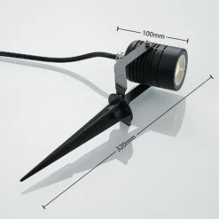 Foco LED para exterior Maris negro varilla anclaje