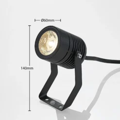 Foco LED para exterior Maris negro varilla anclaje