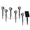 Foco LED solar con pica NOMI, negro, juego de 6, IP44