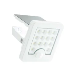 Foco LED solar de exterior para pared Luton con sensor, blanco, 13 cm de ancho