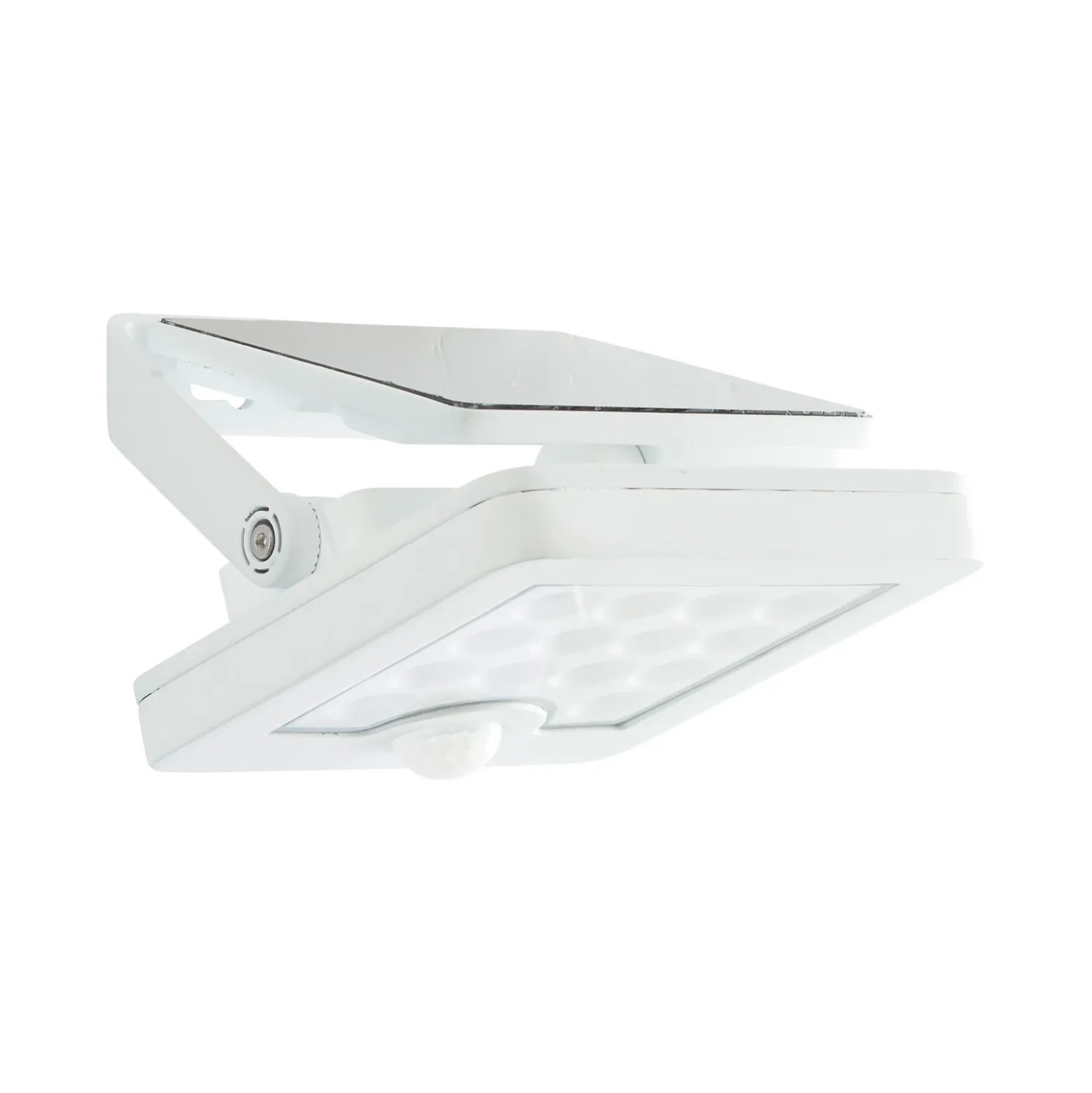 Foco LED solar de exterior para pared Luton con sensor, blanco, 13 cm de ancho