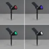 Foco LED solar Festival, negro mate, RGB, sensor