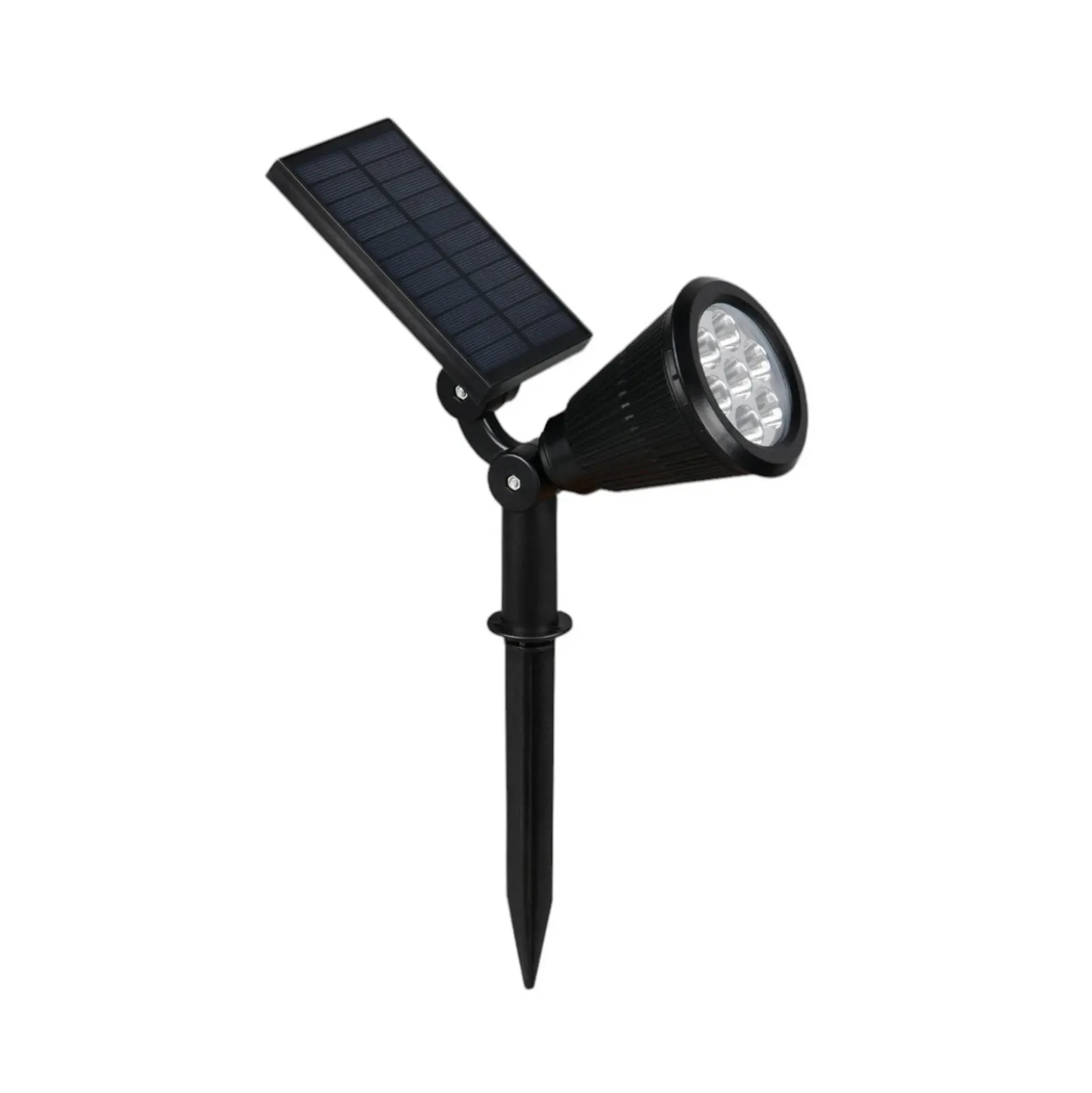 Foco LED solar Festival, negro mate, RGB, sensor