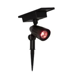 Foco LED solar Powerspot de 19 cm, RGBW, 80 lm, negro, con estaca para clavar