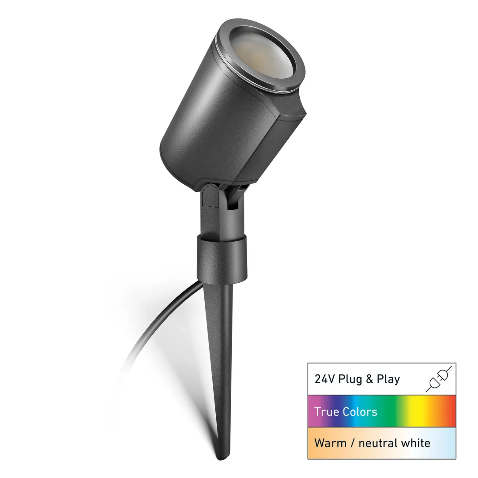 Foco LED STEINEL Garden C, antracita, con estaca, IP65, RGBWW