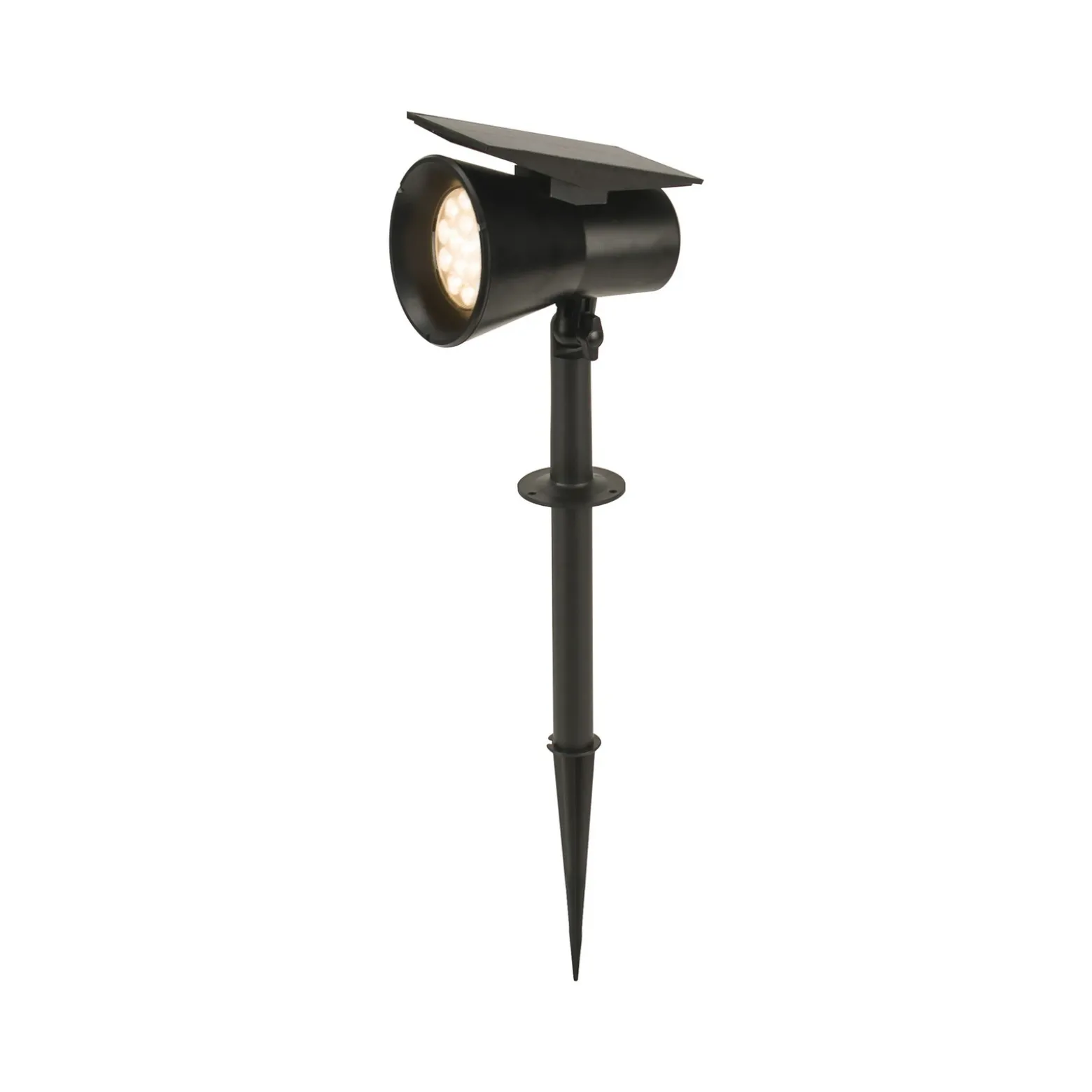 Foco solar Prios LED Birko, altura 56 cm, negro, pincho de suelo