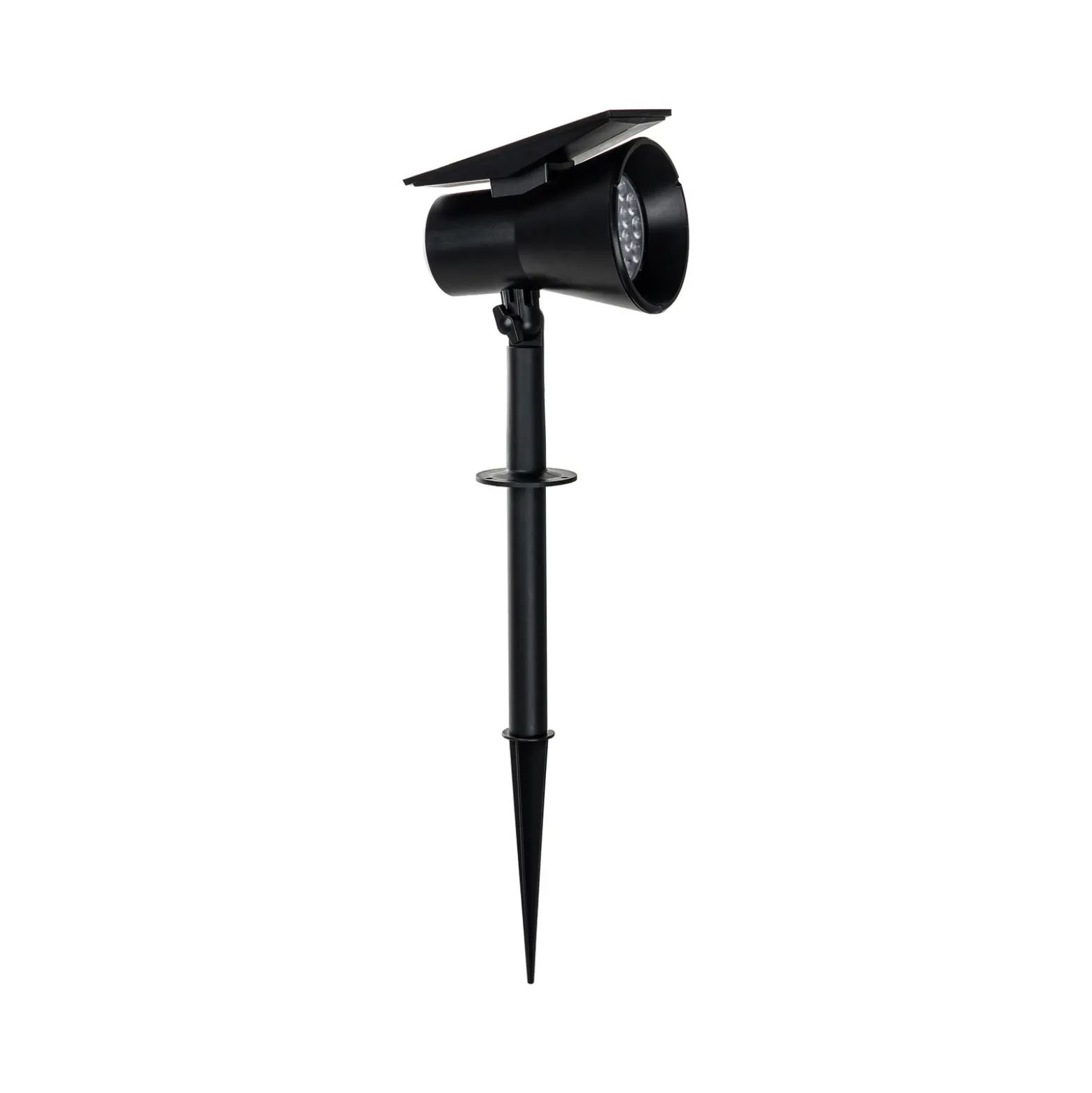 Foco solar Prios LED Birko, altura 56 cm, negro, pincho de suelo