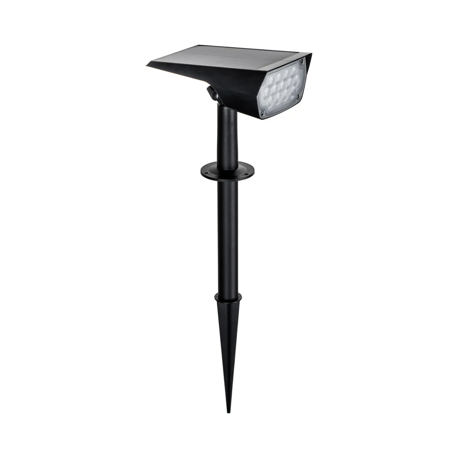 Foco solar Prios LED Helier, 49 cm, negro, pincho de suelo