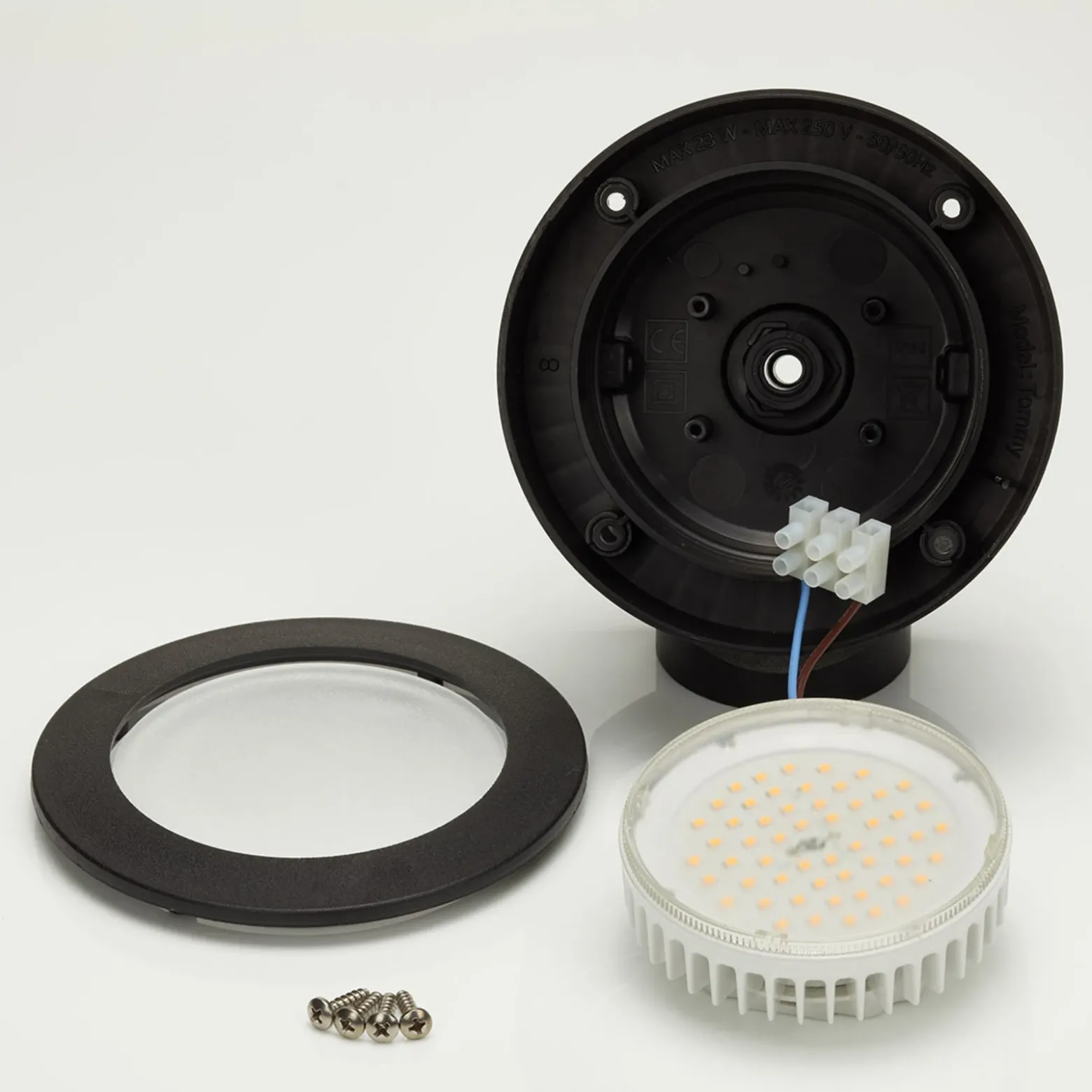 Foco Tommy redondo negro 1 luz 10W CCT