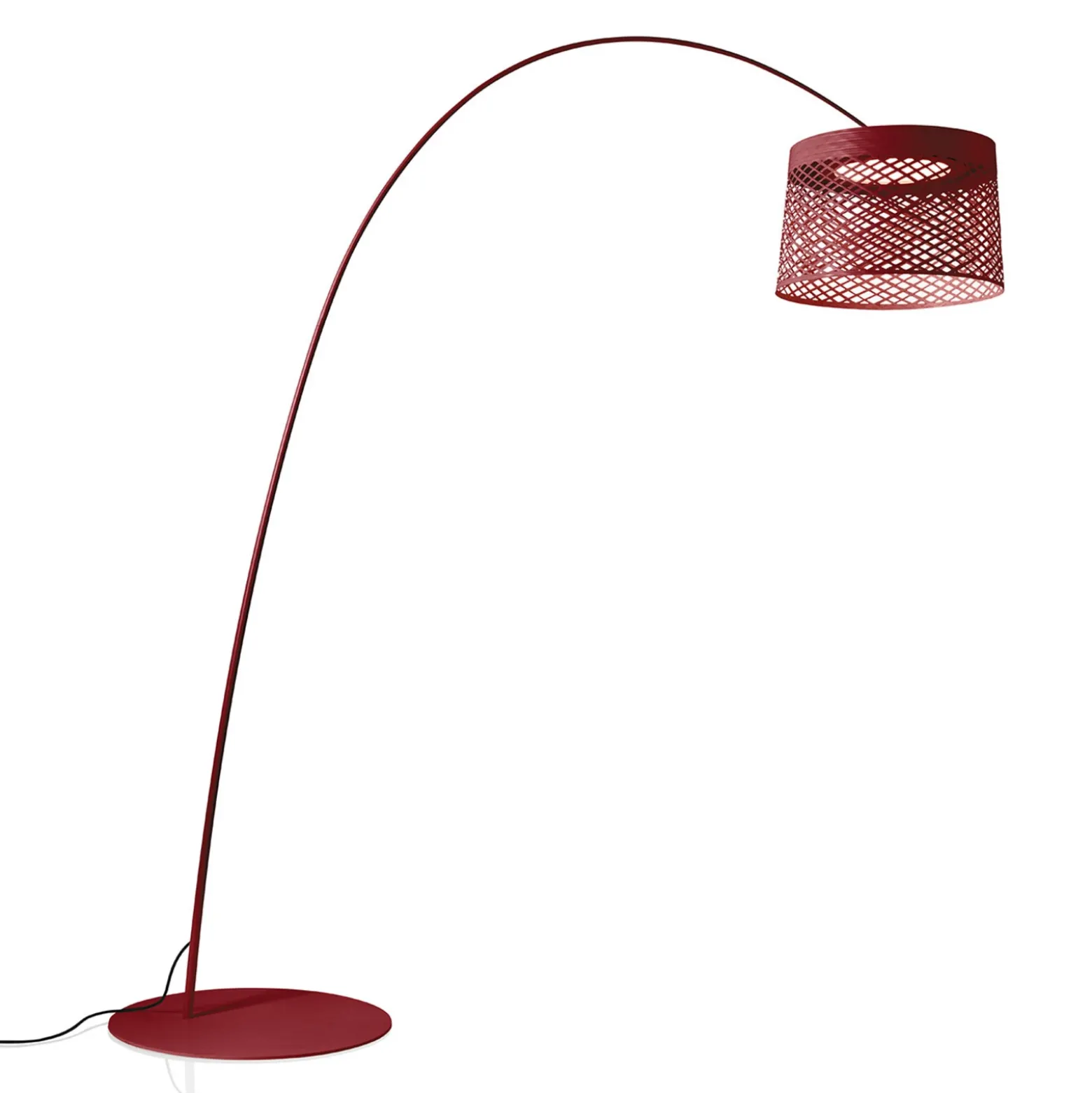 Foscarini Twiggy Grid Lámpara LED arqueada, rojo carmín