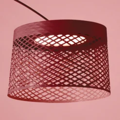 Foscarini Twiggy Grid Lámpara LED arqueada, rojo carmín