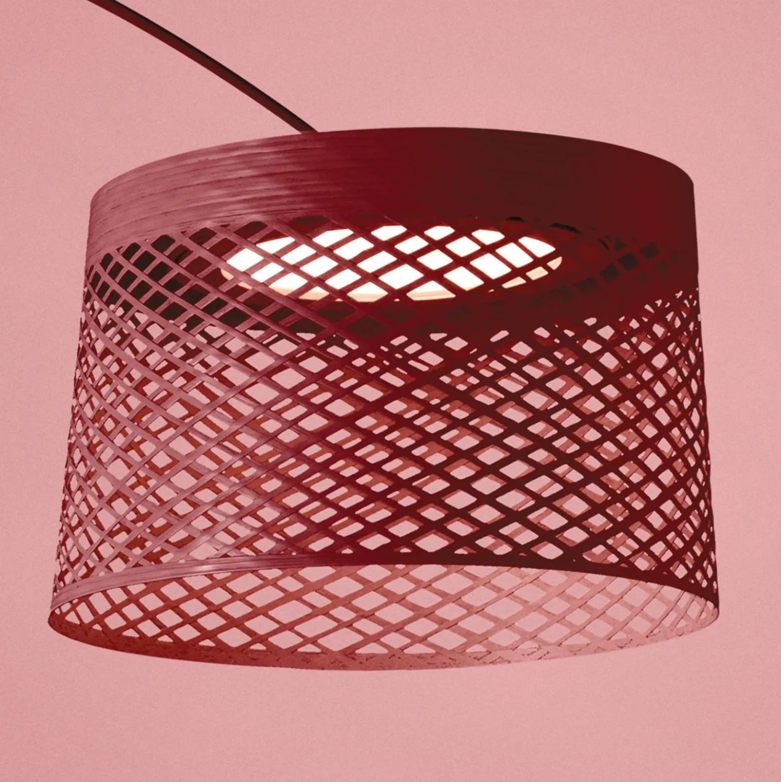 Foscarini Twiggy Grid Lámpara LED arqueada, rojo carmín