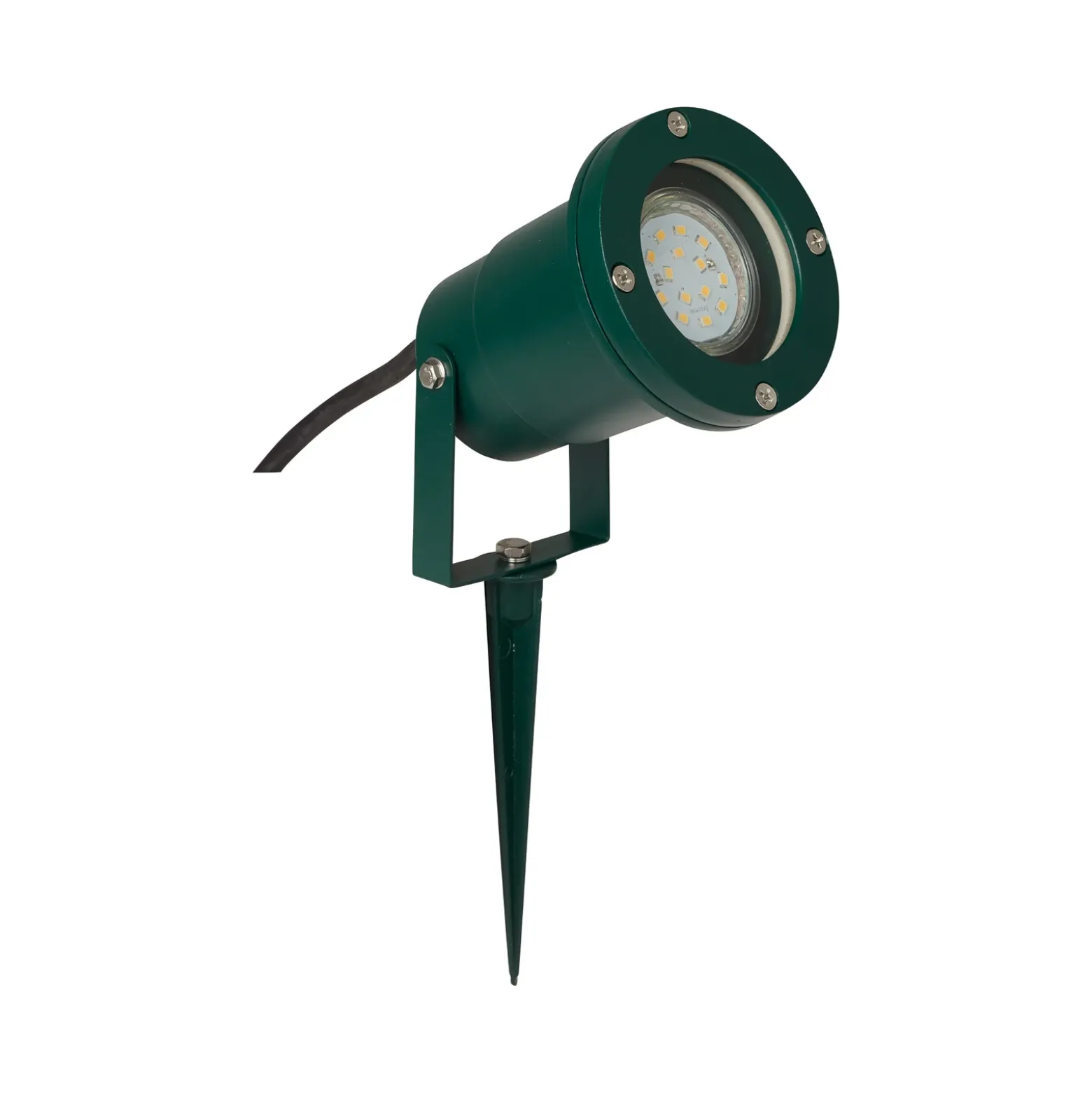 Frasco foco con pica, verde, aluminio, cristal, GU10