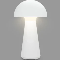 Fungo lámpara de mesa LED recargable, recargable, blanco
