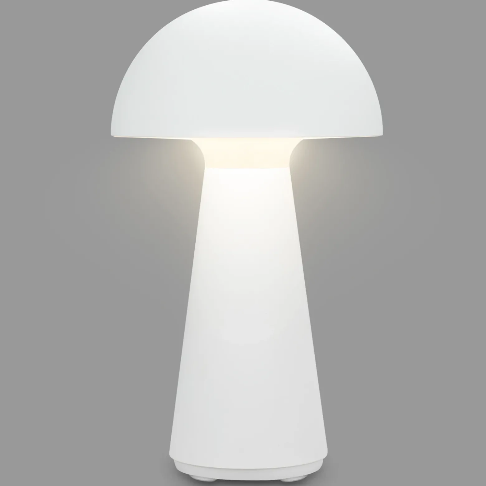 Fungo lámpara de mesa LED recargable, recargable, blanco