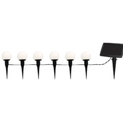 Guirnalda de luces LED solar Combo, 6 luces, IP44, plástico