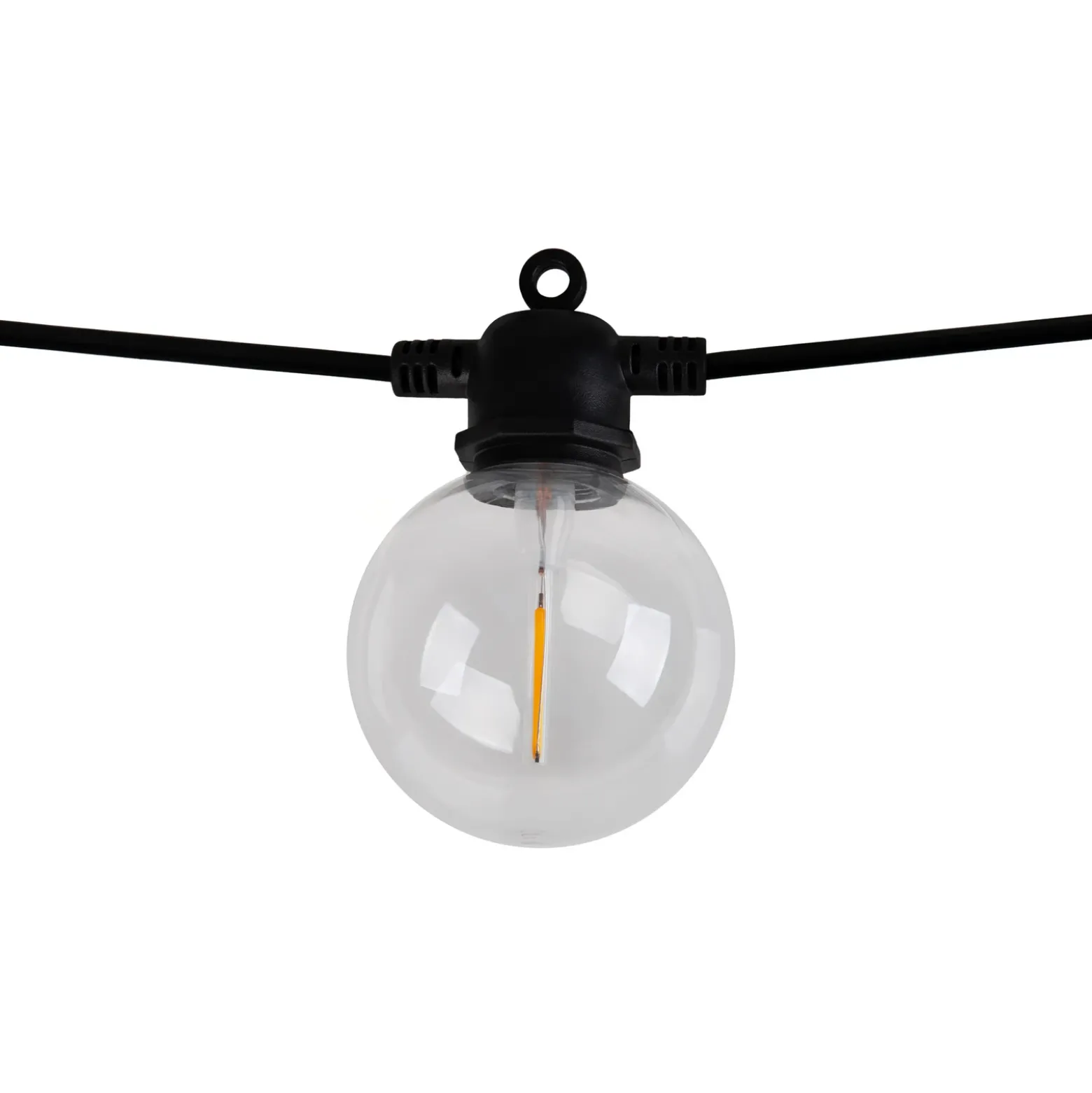 Guirnalda de luces LED solar CADENA, 2500 K, negra, 10 luces, 5 m