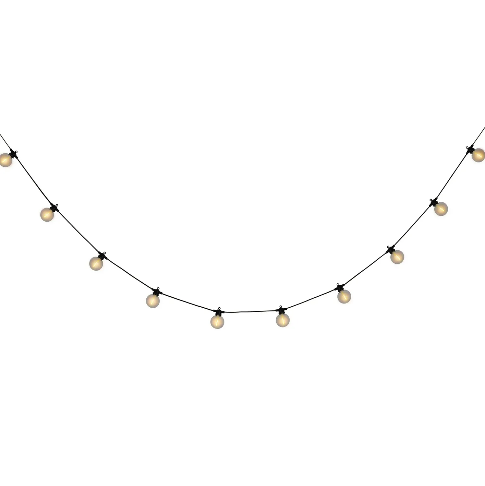 Guirnalda de luces LED solar CADENA, 2500 K, negra, 10 luces, 5 m