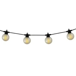 Guirnalda de luces LED solar CADENA, 2500 K, negra, 10 luces, 5 m