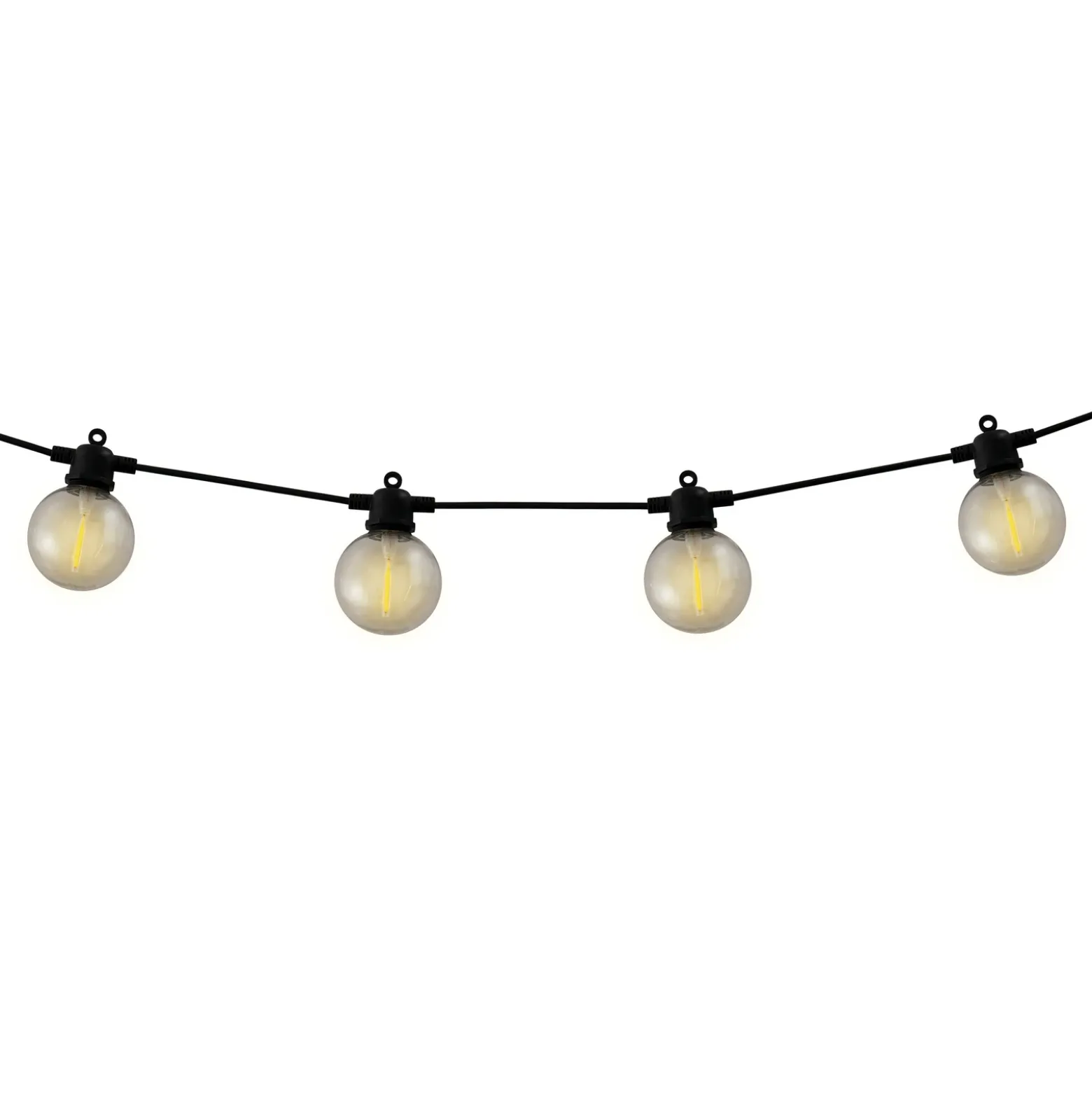 Guirnalda de luces LED solar CADENA, 2500 K, negra, 10 luces, 5 m