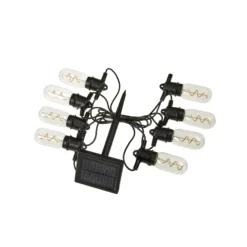 Guirnalda de luces LED solar Vintage 365, 8 luces, cristal, IP44