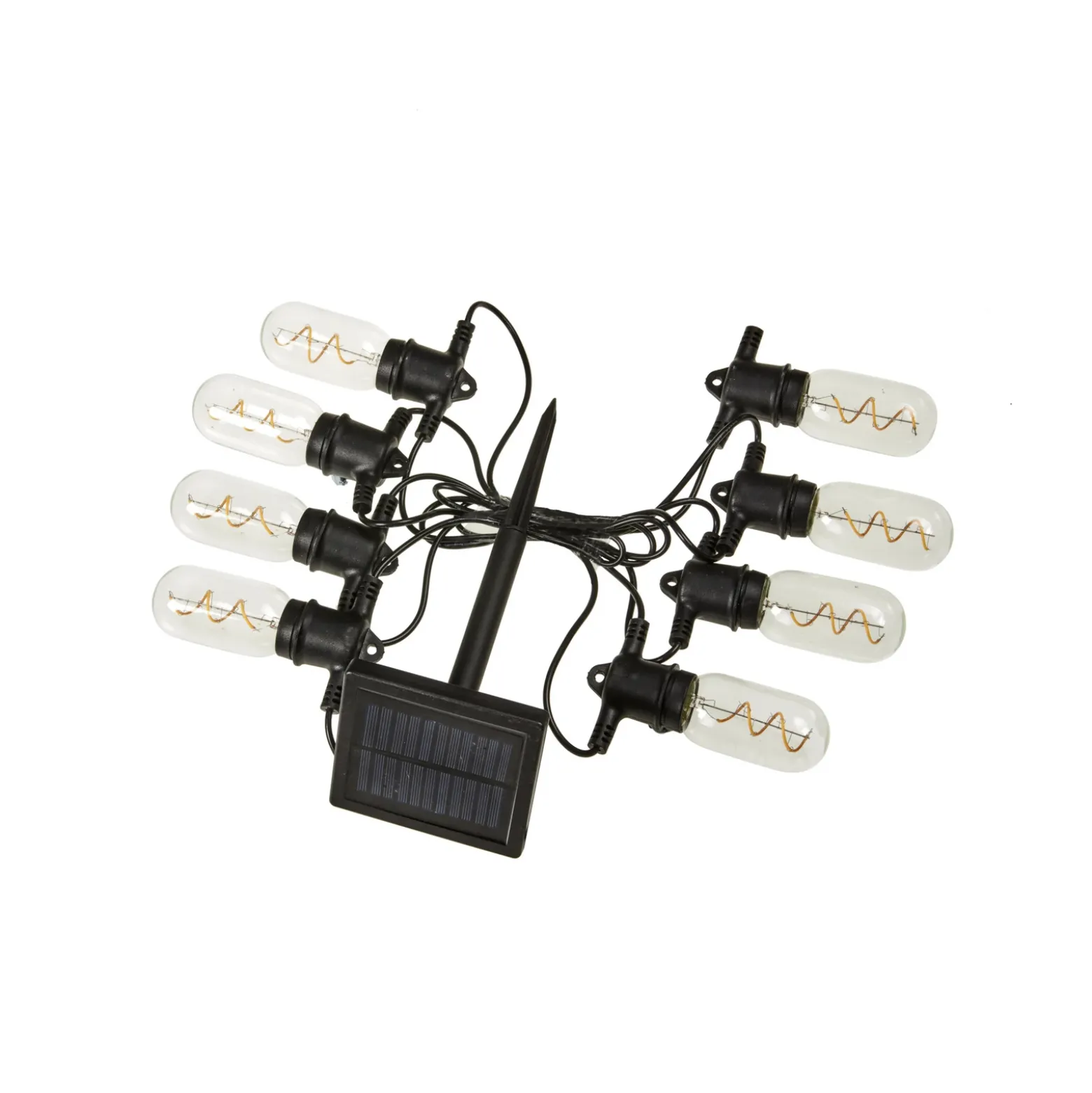 Guirnalda de luces LED solar Vintage 365, 8 luces, cristal, IP44