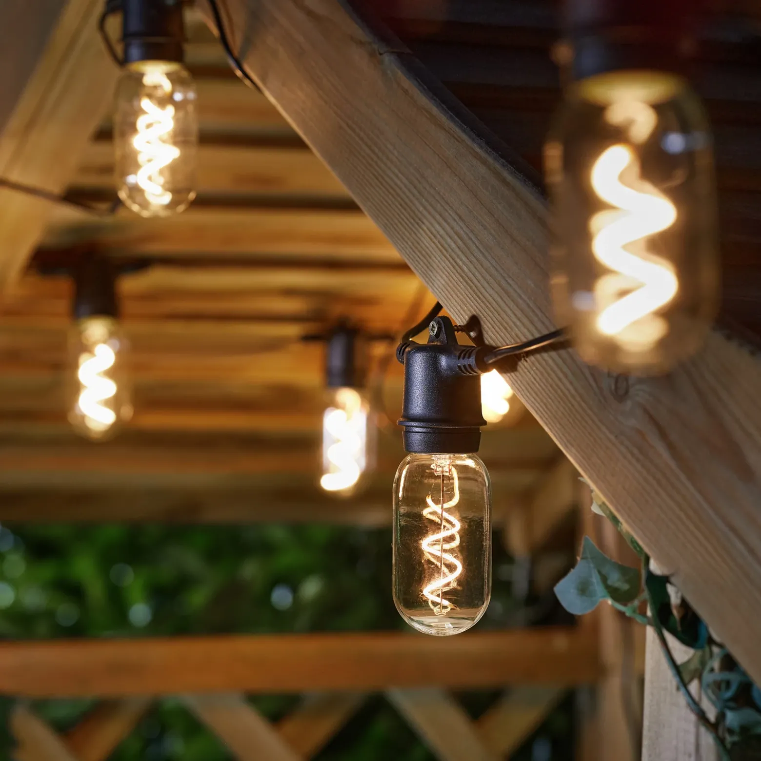 Guirnalda de luces LED solar Vintage 365, 8 luces, cristal, IP44