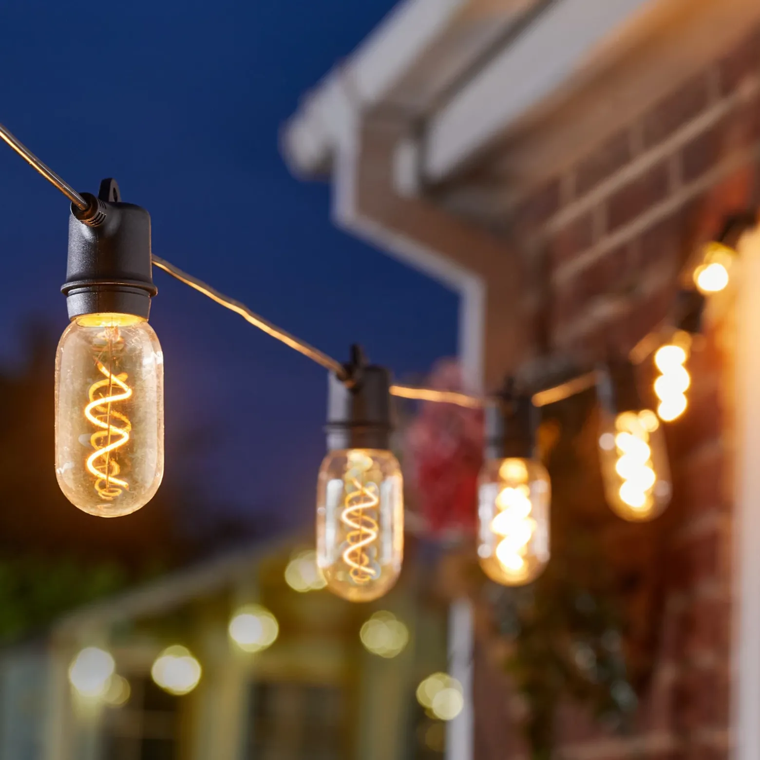 Guirnalda de luces LED solar Vintage 365, 8 luces, cristal, IP44