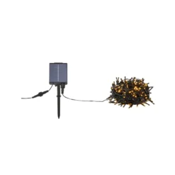 Guirnalda de luces Suno, negra, solar, USB, 300 luces, IP44
