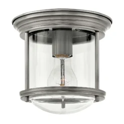 Hadrian Mini plafón para exterior, níquel antiguo/claro