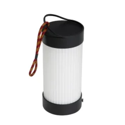 Hübsch Lámpara de mesa LED recargable Camp negro, cristal, hierro, IP44