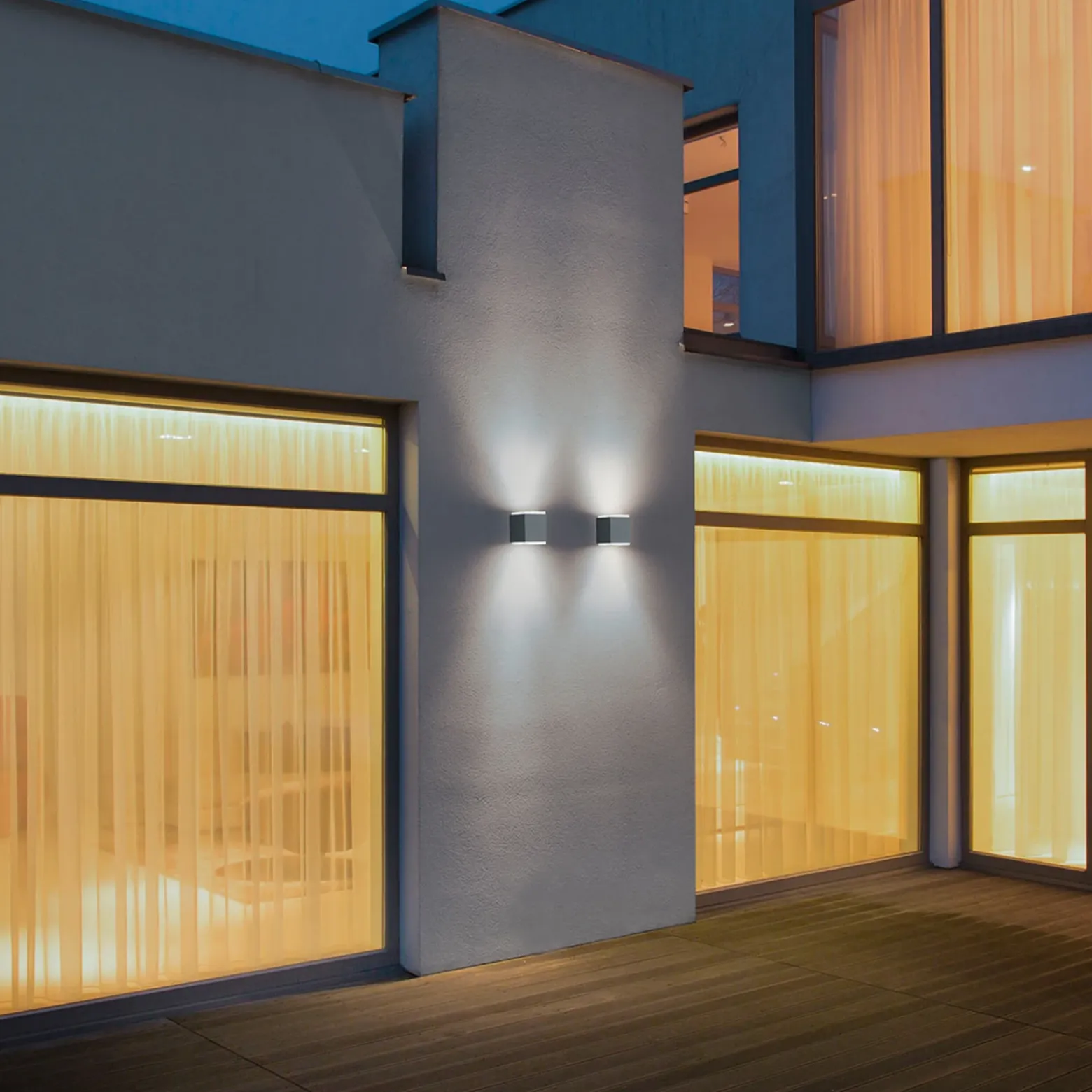 Helestra Kibo - aplique LED exterior, grafito